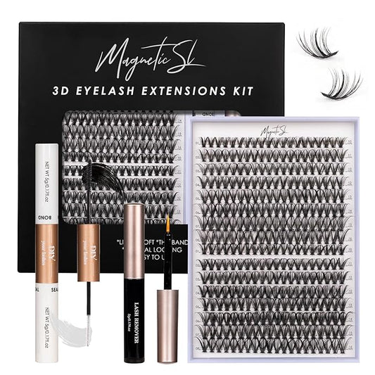 Lash Clusters DIY Lash Extensions Kit 320pcs Individual Lashes Clusters 30D 40D D Curl Eyelash Extension Kit with Applicator and Lash Bond&Seal,Clusters Lash Glue Remover Mix 10-16mm (30D+40D-320 KIT)-FemmiqueWomen