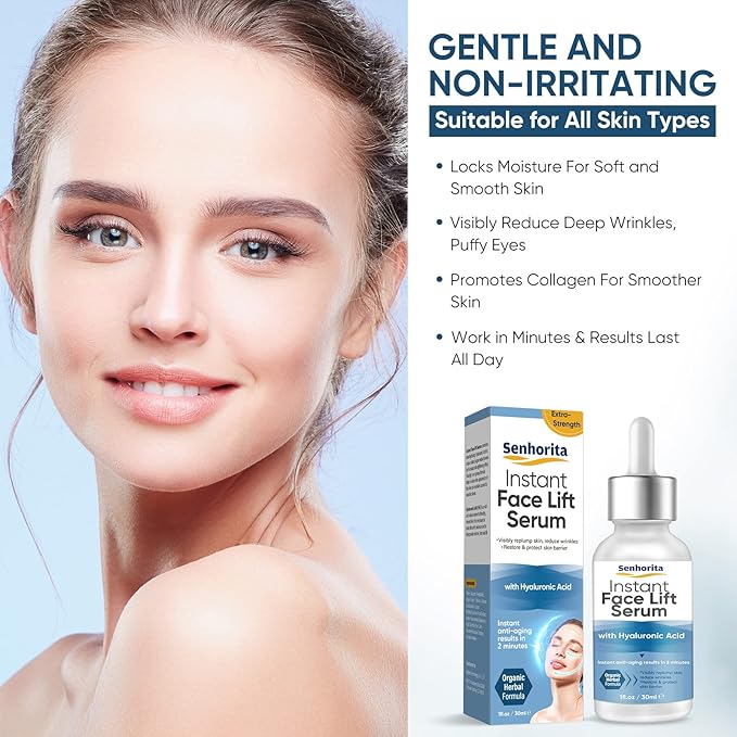 Instant Face Lift Serum, Temporary Skin Lifting & Tightening Serum, Effective Smooth Fine Lines, Wrinkles & Visibly Hide Loose Sagging Skin-FemmiqueWomen