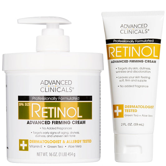 Advanced Clinicals Retinol Body Lotion & Face Moisturizer | Anti Aging Skin Care Retinol Body Cream For Women & Men Improves Appearance Of Fine Lines, Wrinkles, & Look Of Crepey Skin, W/Travel Size-FemmiqueWomen