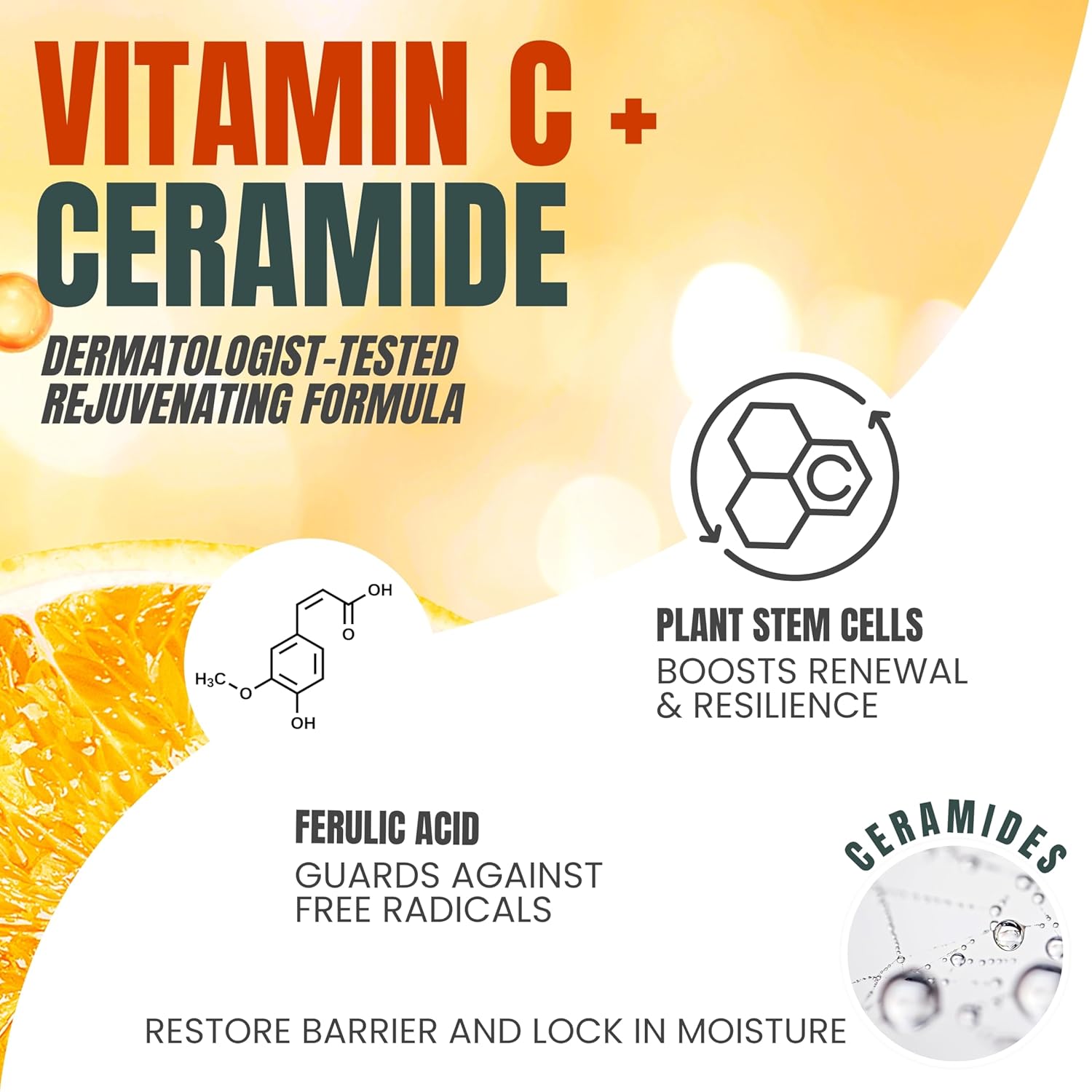 Vitamin C Body Lotion with Ceramides & Stem Cells, Anti-Aging Moisturizer Cream for Noticeably Youthful, Even Skin Tone, Lightweight, Fragrance-Free, 16.9 oz-FemmiqueWomen