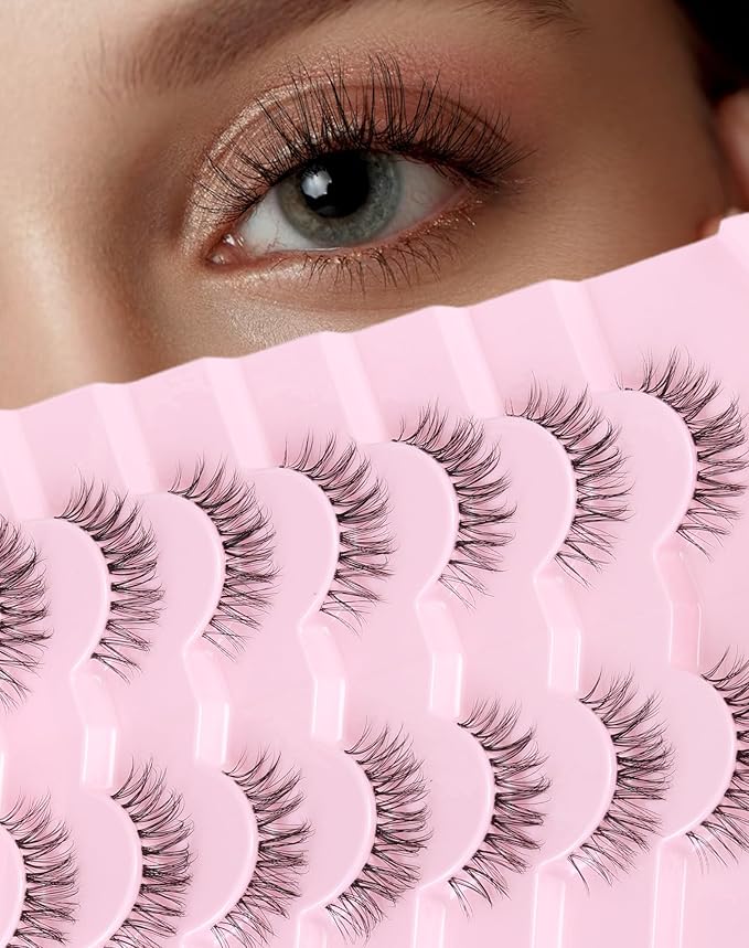 Lashes Wispy Short Eyelashes Natural Look False Eyelashes Strip Eye Lash Soft Lashes Fluffy Pack 7 Pairs Everyday Lash SF-03-FemmiqueWomen