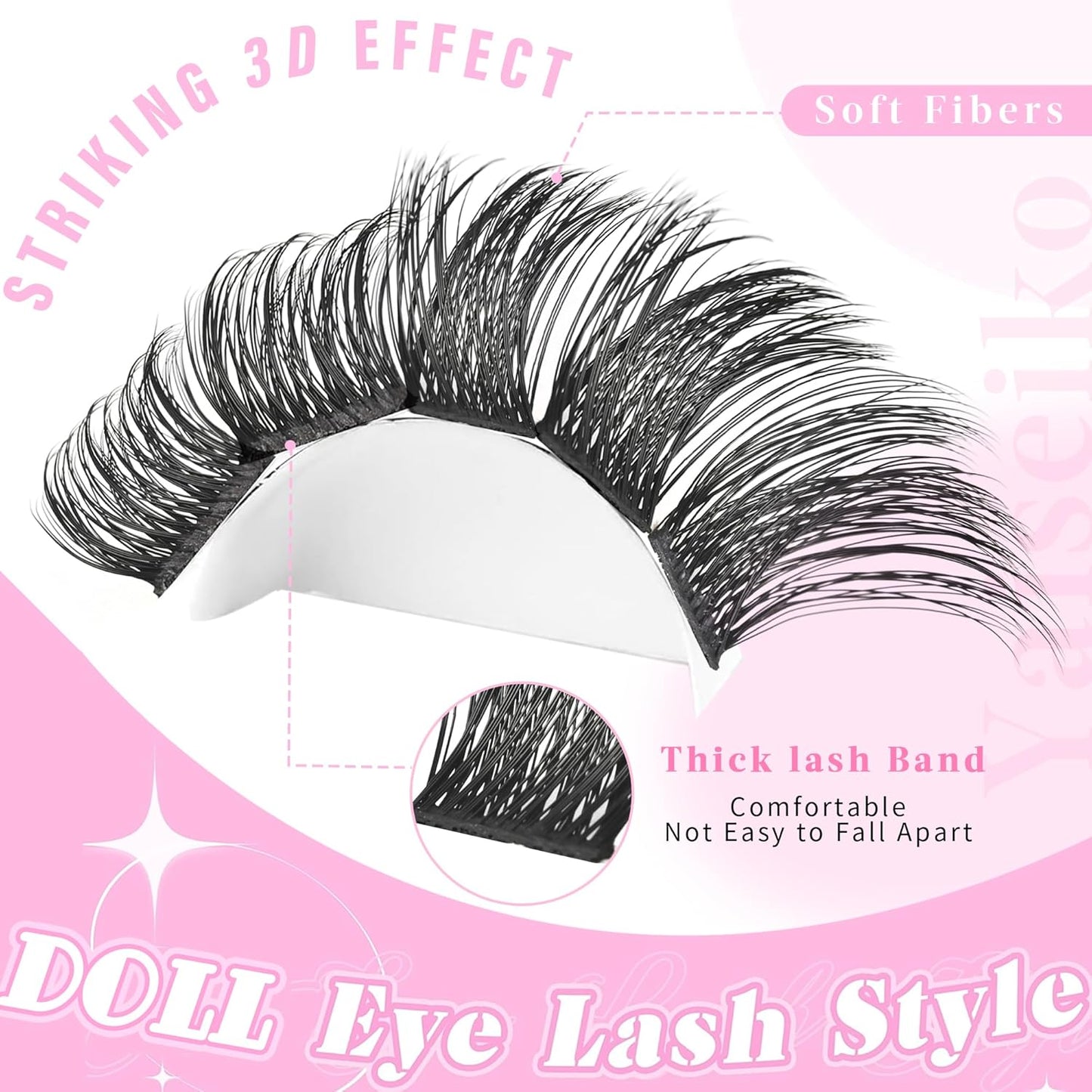 Natural Lash Clusters Eyelash Extensions Wispy Eyelash Clusters Lash Extension 72pcs 8-16MM D Curl Volume Individual Lashes Clusters Natural DIY Eyelash Extension-FemmiqueWomen