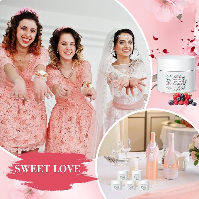 12 Pcs Thank You Lip Sleeping Mask Bulk Bridal Shower Gifts for Guests Thank You for Celebrating with Us Lip Mask Moisturize Nourish for Wedding Bridal Shower Favor Christmas Gift(Floral)-FemmiqueWomen