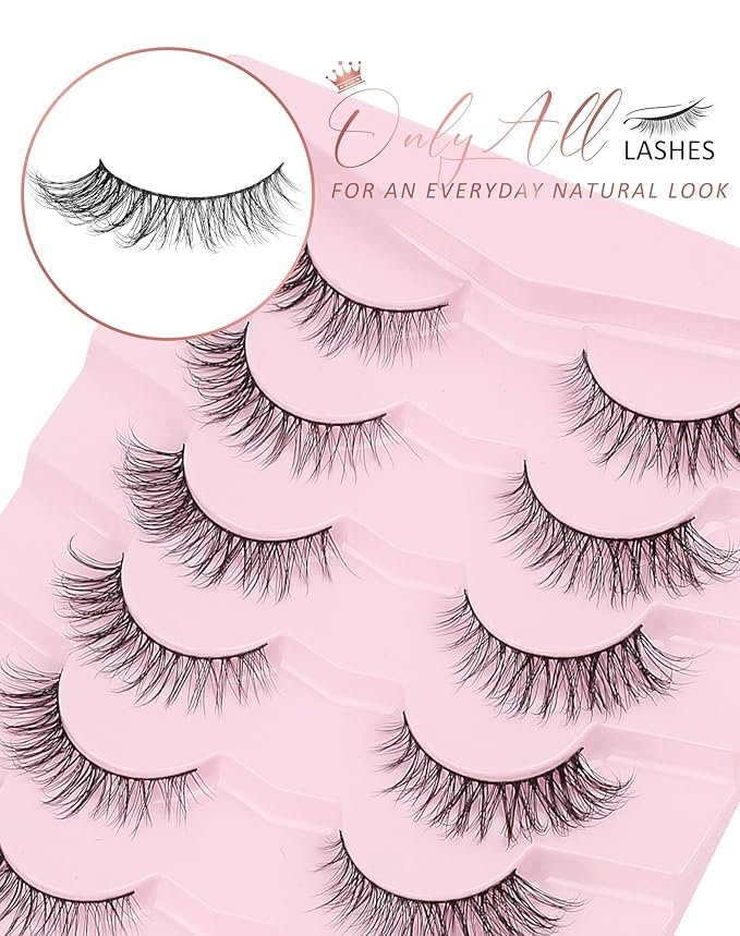 Onlyall Lashes Mink False Eyelashes Natural Wispy Lashes Soft Faux Mink Lashes Fluffy False Lashes DK77-FemmiqueWomen