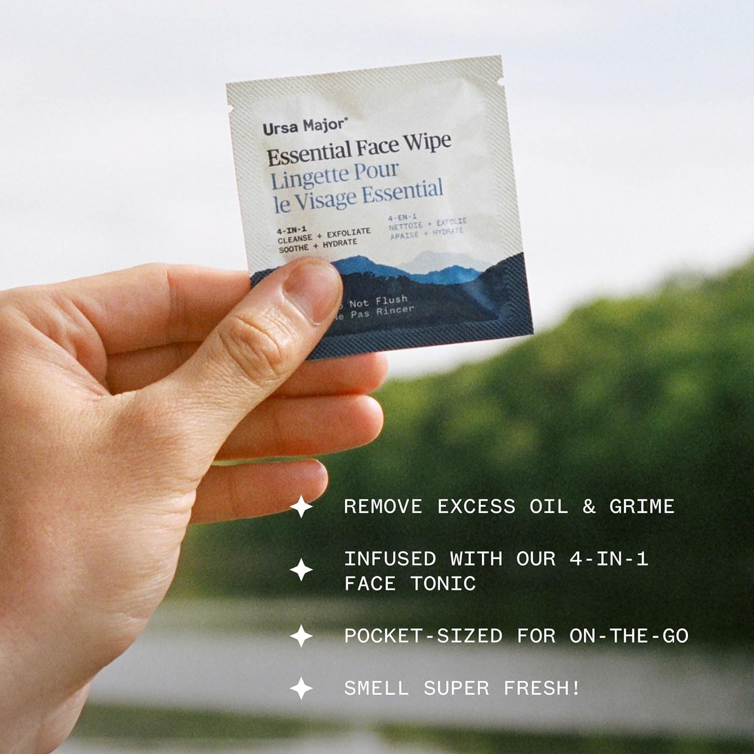 Ursa Major Essential Face Wipes | Natural, Biodegradable, Cruelty-Free | Cleanse, Exfoliate, Soothe and Hydrate | Individually Wrapped | 40 count-FemmiqueWomen