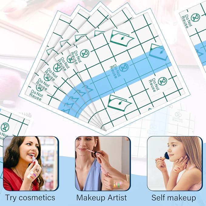 200 Pieces Makeup Hand Palette Single Use Makeup Mixing Palette Disposable Foundation Mixing Tray Adhesive Artist Cosmetic Makeup Palette Waterproof Makeup Tape for Women Girl Supplies, 2.4 x 2.4 Inch-FemmiqueWomen