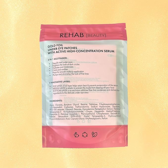 24k Gold Under Eye Patches for Puffy Eyes (7 Pairs) – Gold Foil Under Eye Masks for Dark Circle with Betaine, Hyaluronic Acid – Skincare Eye Bags Patches Treatment for Men & Women-FemmiqueWomen