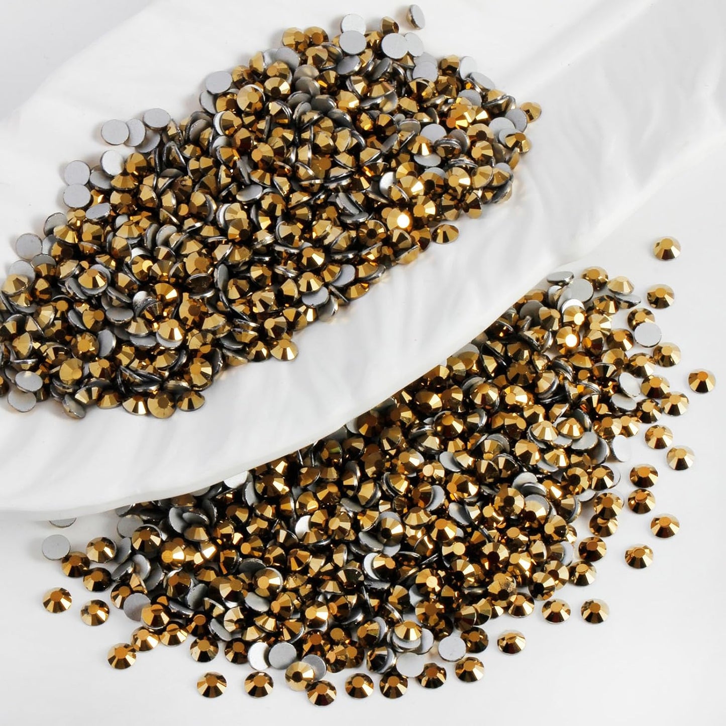 2000 PCS SS20 Flatback Rhinestones,12-Facet Diamond-Cut Glass Gems for Nail Art,Clothing,DIY Crafts,Glue-On Decoration Stones with Silver Backing,Aurum-FemmiqueWomen