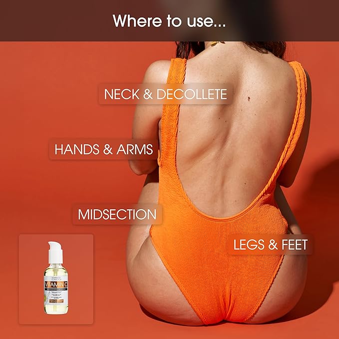 Advanced Clinicals Collagen Body Oil + Vitamin C Brightening Body Oil Moisturizer 2pc Skincare Set - Nourishing, Brightening, & Firming Massage Oil To Improve Look Of Crepe Skin + Dark Spots, 2PC Set-FemmiqueWomen