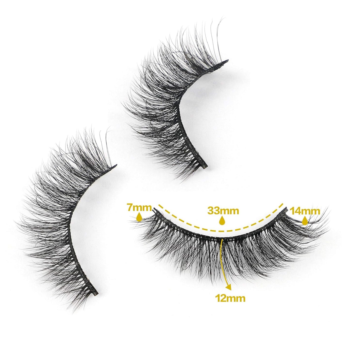 JIMIRE Fake Eyelashes Natural Look Fluffy Wispy False Lashes Cat-Eye Lashes with Thin Band Lightweight Fake Lashes 10 Pairs Pack-FemmiqueWomen