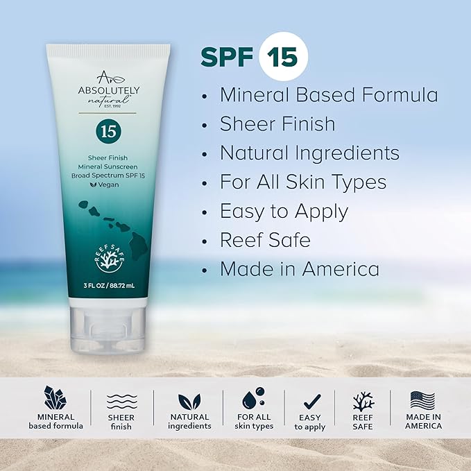 SPF 15 Mineral Sunscreen - Broad Spectrum Water Resistant Moisturizer Lotion For Body & Face - With Non-Nano Zinc Oxide, Vitamin E, & Antioxidants - Made in USA, 3 Oz-FemmiqueWomen