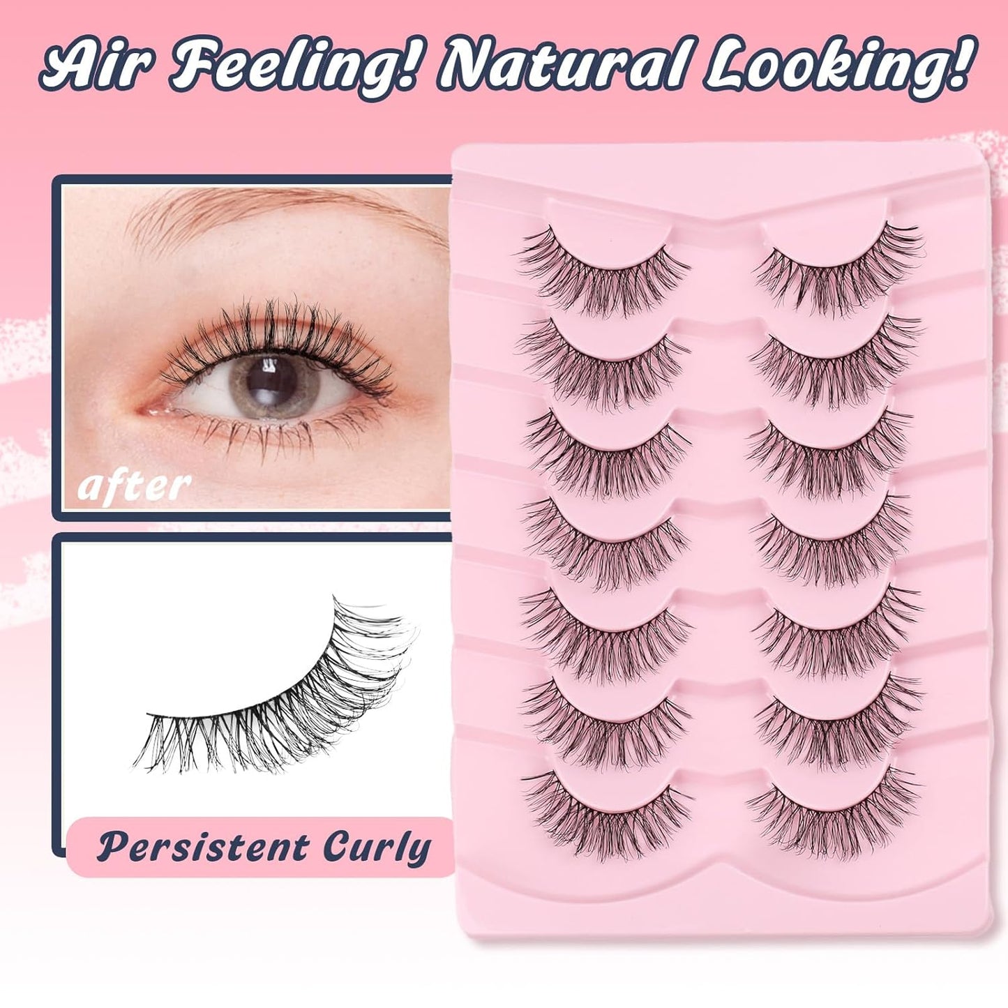 Eyelashes Natural Daily Lashes False Eyelash Lash Strips C Curl Siligli-FemmiqueWomen