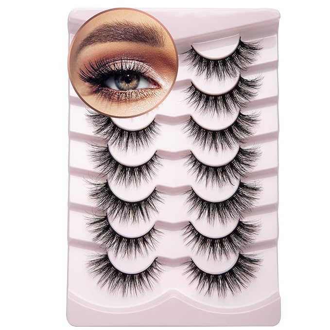 Onlyall Lashes Mink False Eyelashes Natural Wispy Lashes Soft Faux Mink Lashes Fluffy False Lashes 16MM A04-FemmiqueWomen