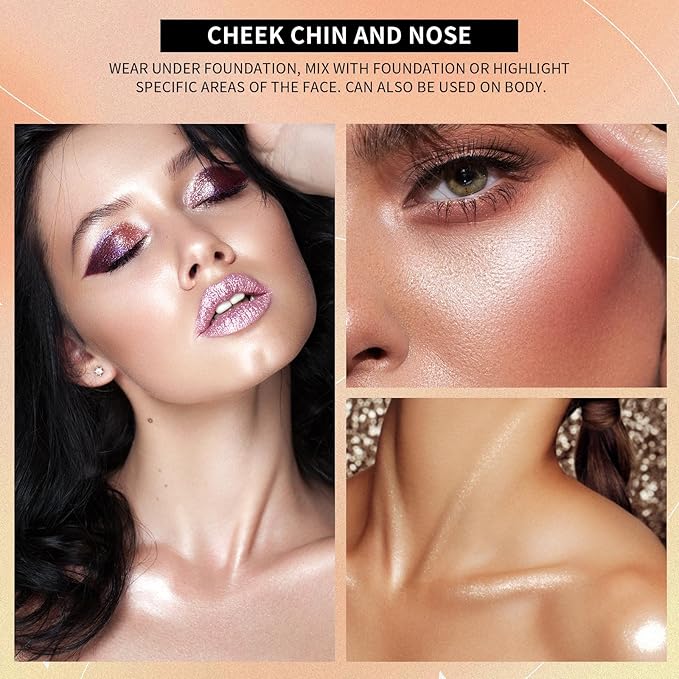 2 Packs Highlighter Powder Palette, 5 Colors Makeup Palette Contour Palette Eyeshadow Makeup Kit Waterproof Long Lasting Brilliant Lighten Skin Color Professional Face Shading Set (2, brown, Large)-FemmiqueWomen