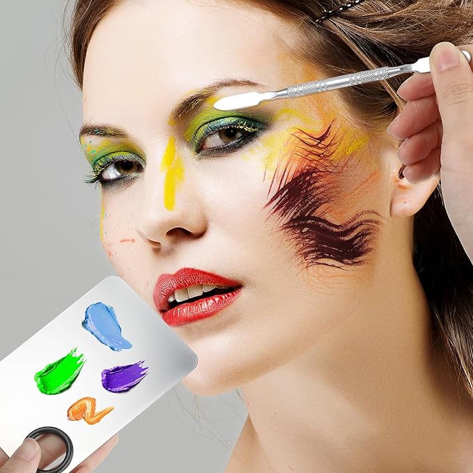 10-in-1 Makeup Spatula and Powder Puff Set with Professional Cosmetic Palette Triangle Puff for Eye Shadow Spatula Facial Cosmetic Makeup Tool for Eyelashe Body-FemmiqueWomen