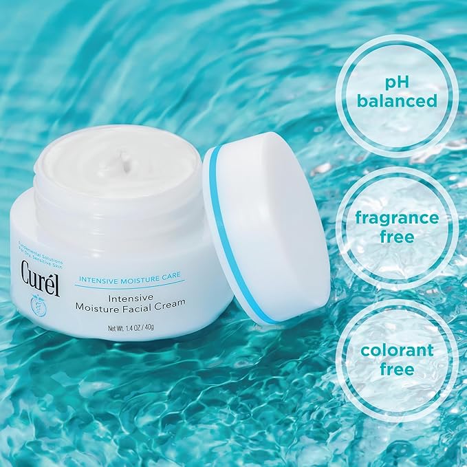 Curel Japanese Skin Care Intensive Face Moisturizer Cream, Hydrating Face Lotion for Dry to Very Dry Sensitive Skin, Anti-Aging, Fragrance-Free, Anti-Wrinkle Japanese Skin Care, 1.4 Oz-FemmiqueWomen