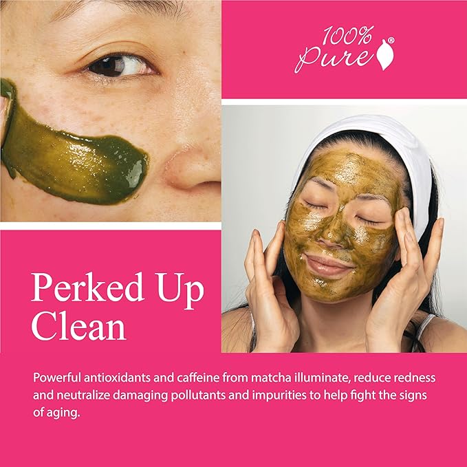 100% PURE Matcha Oat Face Scrub Facial for Glowy Radiant Skin Exfoliator & Pore Minimizer Natural Skincare for Women & Men, Vegan - 3 oz-FemmiqueWomen