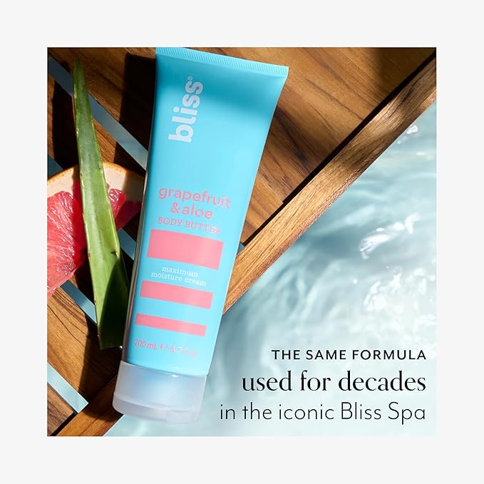 Bliss Body Butter - Grapefruit and Aloe - Maximum Moisture Cream - 6.7 Fl Oz - Body Lotion for Dry Skin - Long-Lasting Moisturizer for Women & Men - Vegan and Cruelty-Free-FemmiqueWomen