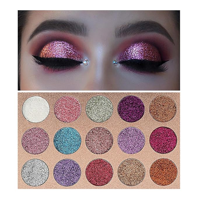 15 Colors Eyeshadow, Glitters Shimmer Pigment Pressed Makeup Palette Eyes Cosmetic-FemmiqueWomen