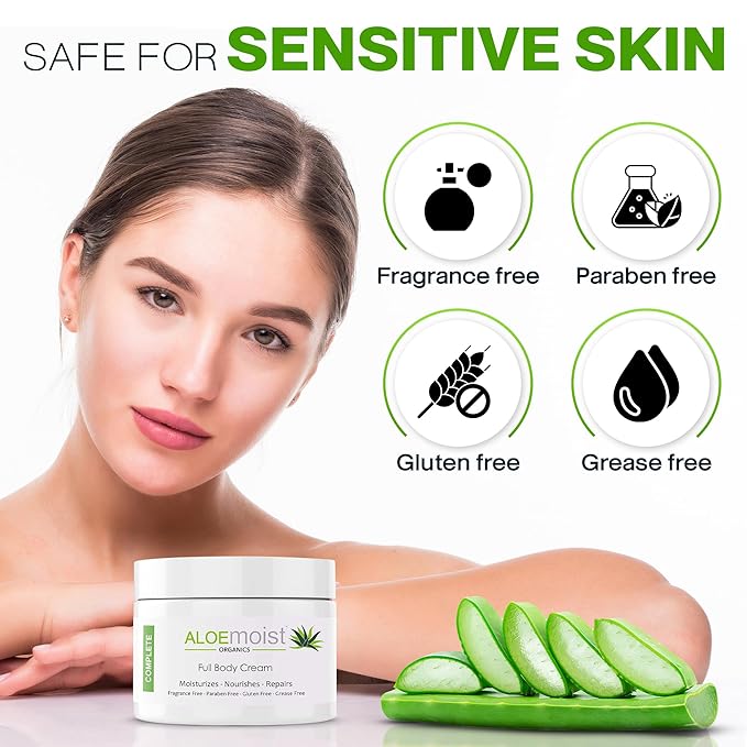 Organic Aloe Vera Lotion - Face & Body Moisturizing Cream with Natural Aloe Vera, Vitamin E Oil, Vitamin C, Retinol Cream, Shea Butter – Anti Aging Face Moisturizer for Women, Dry Skin (8 oz)-FemmiqueWomen