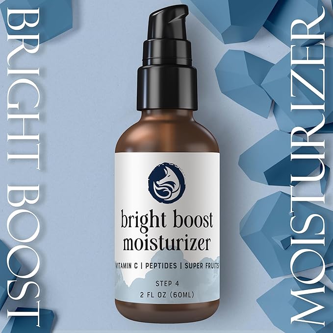 Bright Boost 7 Superfruits Peptide Face Moisturizer with Vitamin C - Gentle Daily Hydrating Luxury Lotion for Radiant Skin - Smooths Fine Lines - Fragrance Free All Skin Types 2oz-FemmiqueWomen