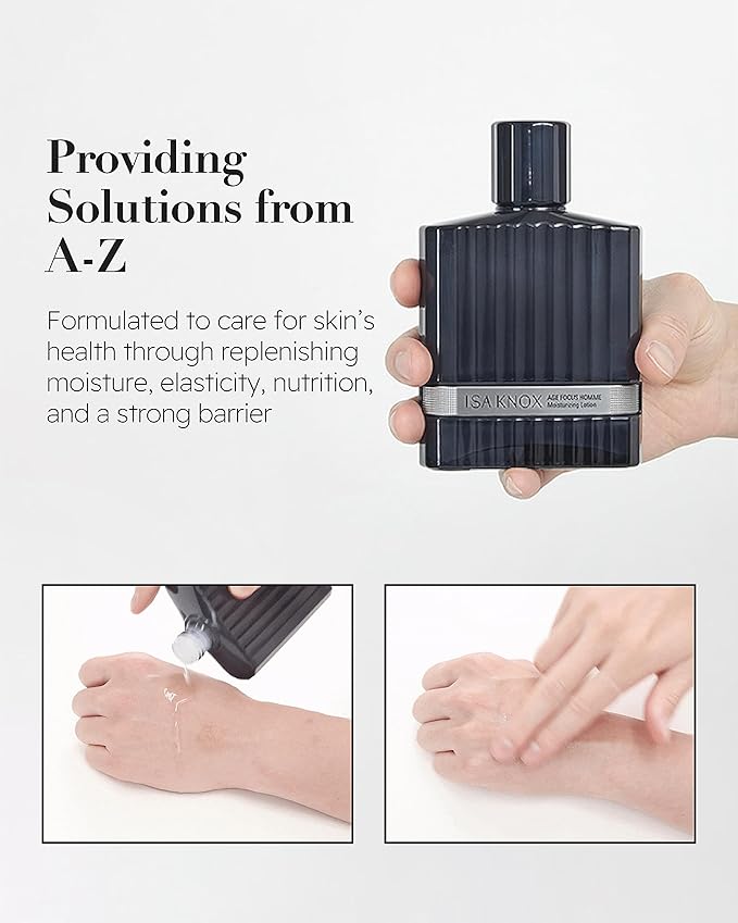 ISA KNOX Age Focus Homme (Face Emulsion, 5.1fl oz) - Hydrating Facial Moisturizer to Soothe and Moisturize Shaving-Irritated Skin for a Refreshing Sensation by LG Beauty. Niacinamide, Adenosine.-FemmiqueWomen