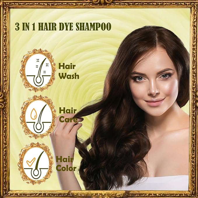 Coffee Hair Dye 3 in 1 - Instant Hair Color Shampoo for Refreshing, Herbal Hair Dye for Women & Men, Easy to Use & Long Lasting 16.90 oz-FemmiqueWomen