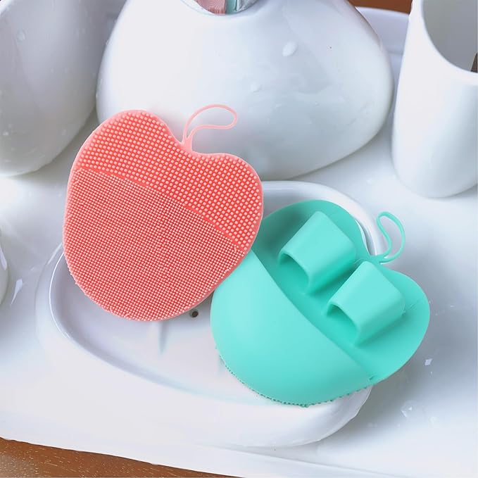 INNERNEED Soft Silicone Facial Cleansing Brush Set, Gentle Exfoliating and Massaging Face Scrubber Pad, Anti-Slip Design for Blackhead Removal and Skin Care (Pack of 3)-FemmiqueWomen