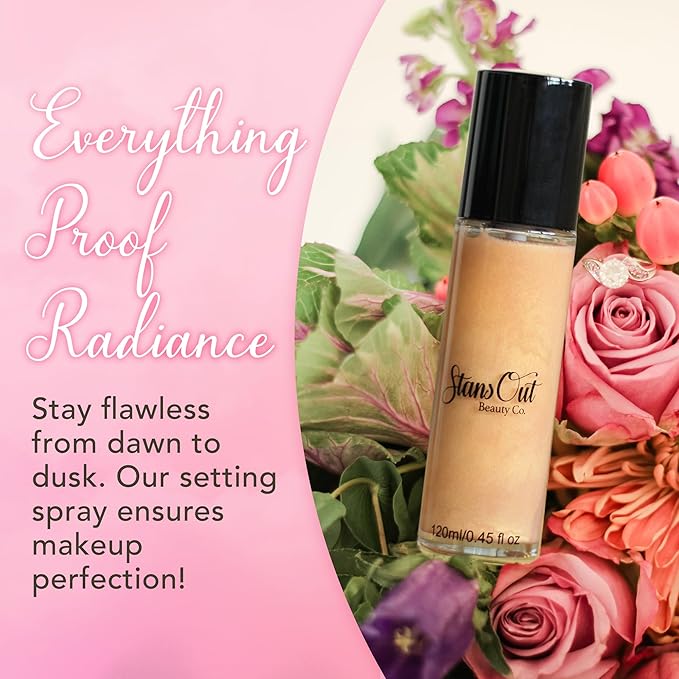 StansOut Beauty Co Bridal Glow Setting Spray | Dewy Illuminating Face Mist Fixing Spray for Makeup Finish | Long-Lasting Makeup Setting Spray for Face Paint, Dewy Finish, and Mature Skin 120ml-FemmiqueWomen