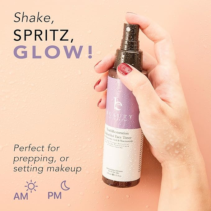 Bakuchiol Face Toner - USA Made with Natural & Organic Ingredients, Skin Toner for Oily and Acne Prone Skin, Spray Toner for Aging Skin, Smoothes Fine Lines & Wrinkles, Face Toner for Women Anti Aging-FemmiqueWomen