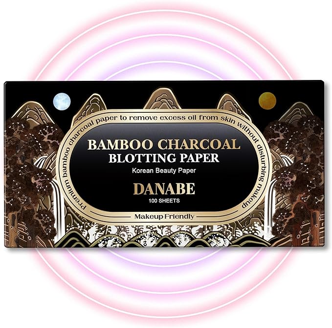 [KPOP Beauty] Makeup Friendly Oil Blotting Paper - DANABE Bamboo Charcoal Face Oil Blotting Sheets | Korean Skincare Oil Absorbing Sheets for Face (4x3.6 in.100 Large Sheets)-FemmiqueWomen