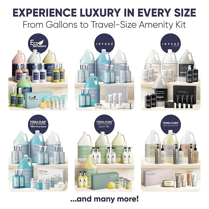 Infuse Black Amenity Kit | Boxed Hotel Toiletries | Bulk Set 1 oz Travel Size Shampoo, Conditioner, Lotion, Body Wash & Cleansing Bar for Guest Hospitality AirBnB/Vacation Rentals | 75 Pieces-FemmiqueWomen