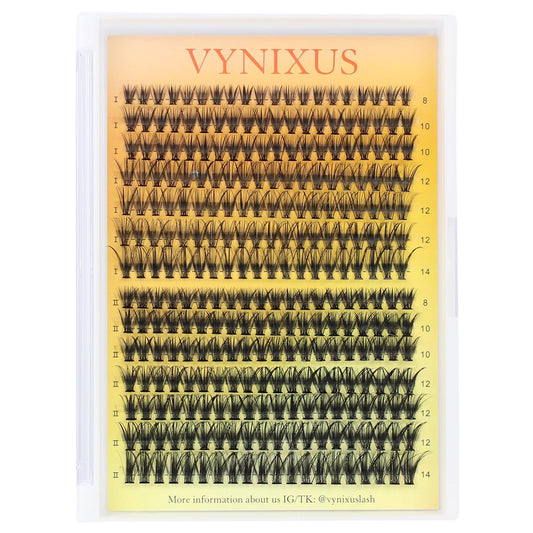 Lash Clusters 280pcs Individual Lashes Mixed Tray Eyelash Clusters VYNIXUS Cluster Eyelash Extensions Natural Cluster Lashes Soft (30D/40D-0.07D-Mix8-14)-FemmiqueWomen