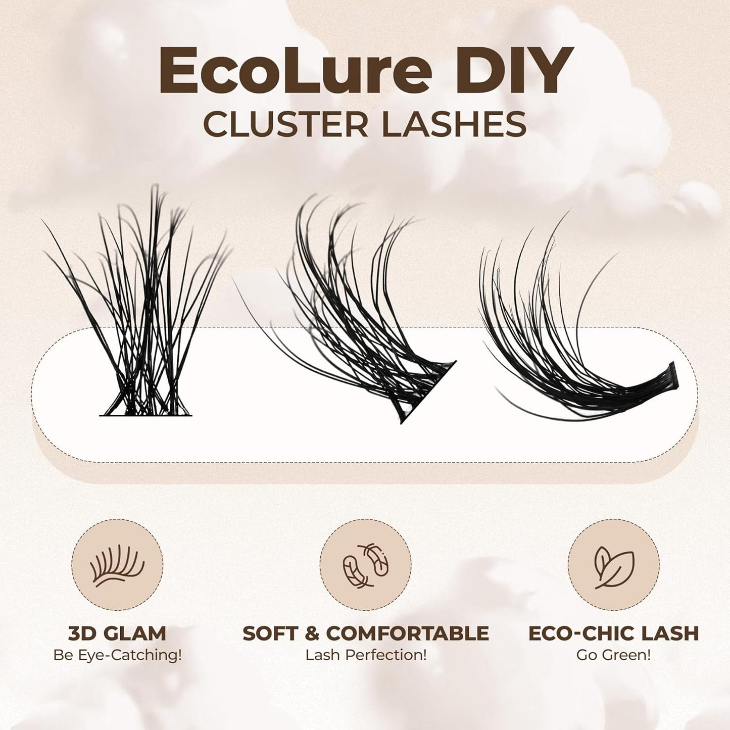 PopUp Cluster Lashes Wispy Cluster Eyelash Extensions 3D DIY Lash Clusters 10-16mm Multilayered Eyelash Clusters, Reusable Fluffy Individual Lashes Cluster(BDD06)-FemmiqueWomen