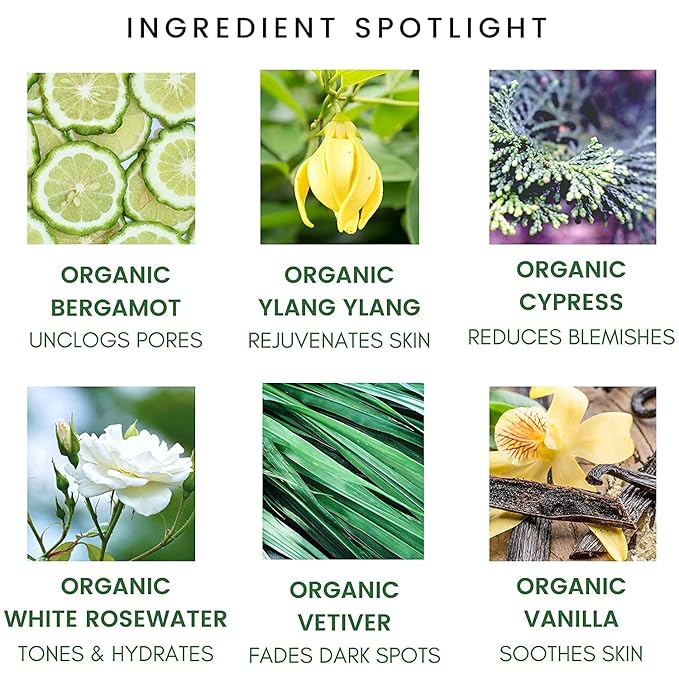 USDA Organic Clarity Balancing Face Mist - Hydrating Rose Water Facial Spray Suitable For All Skin Type Face Moisturizer, Setting Spray for Makeup & Face Primer, 3.4 oz-FemmiqueWomen