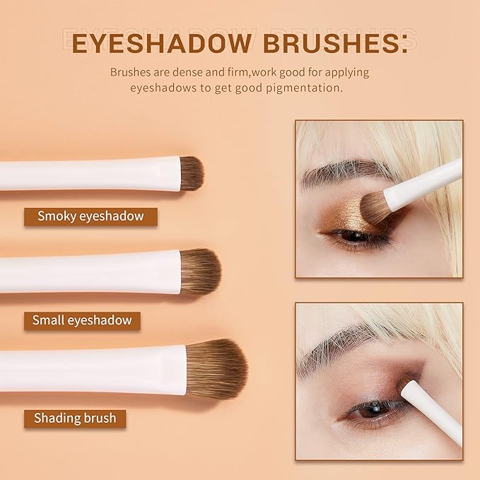 Jessup Precision Makeup Brushes 10Pcs Eye Makeup Brush Set Premium Synthetic Eyeshadow Concealer Eyeliner Eyebrow Blending Highlight Brush, Light Grey T330-FemmiqueWomen