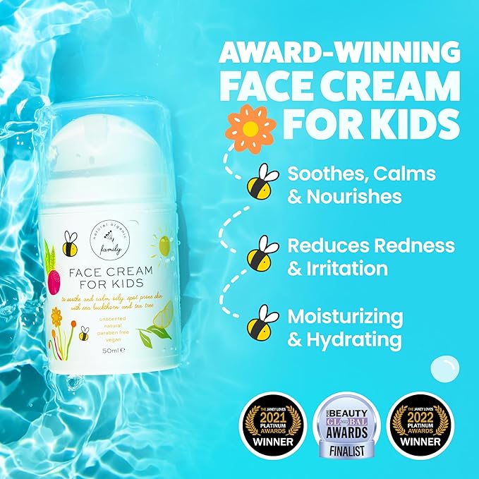 Award-Winning Kids Face Cream - Gentle & Calming Moisturizer with Natural Ingredients for Sensitive & All Skin Types - Fragrance-Free-FemmiqueWomen