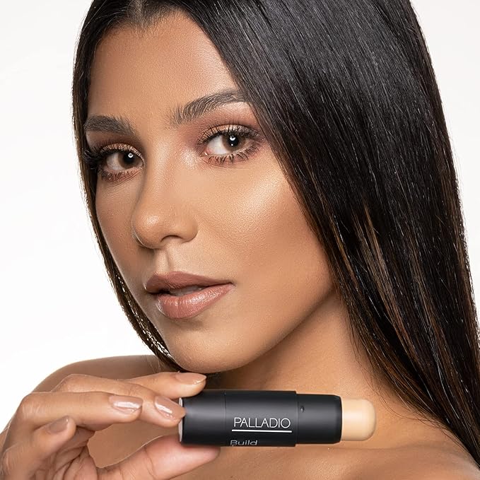 Palladio BUILD + BLEND Foundation Stick, Contour Stick for Face, Professional Makeup for Perfect Look, 0.25 Ounce (Mocha)-FemmiqueWomen