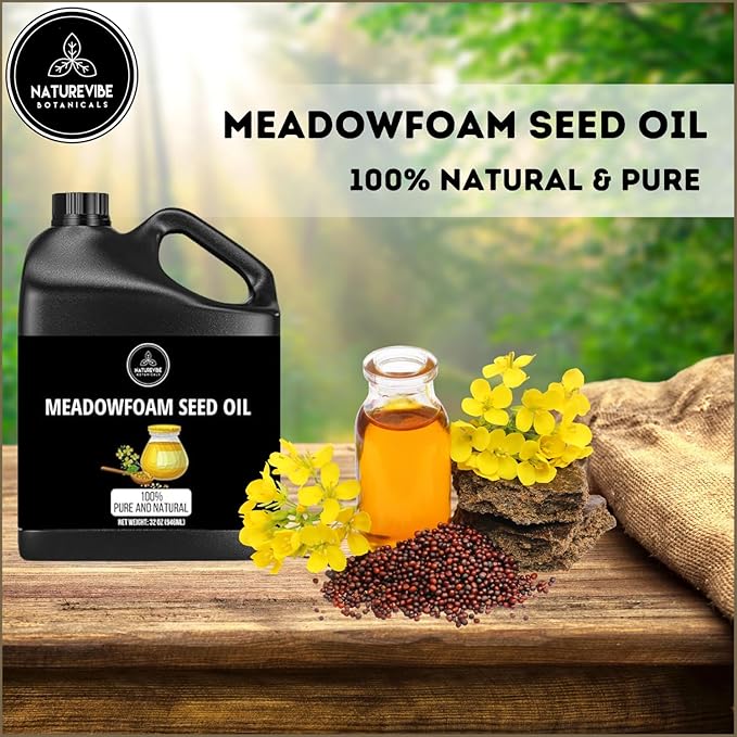 Naturevibe Botanicals Meadowfoam Oil 32 Ounces | 100% Pure and Natural | Great for Skin Care and Hair Care-FemmiqueWomen