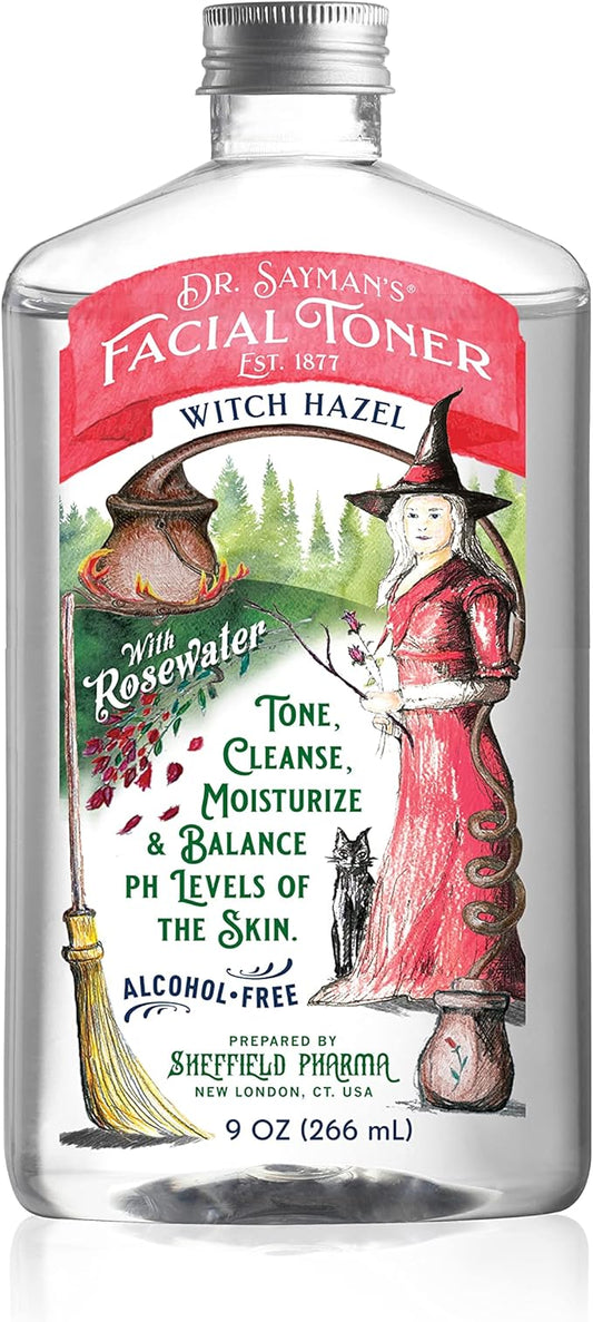 Dr. Saymans Alcohol-Free Facial Toner with Witch Hazel, Rosewater & Rice Protein, Removes Impurities & Hydrates Your Face, 9 oz-FemmiqueWomen