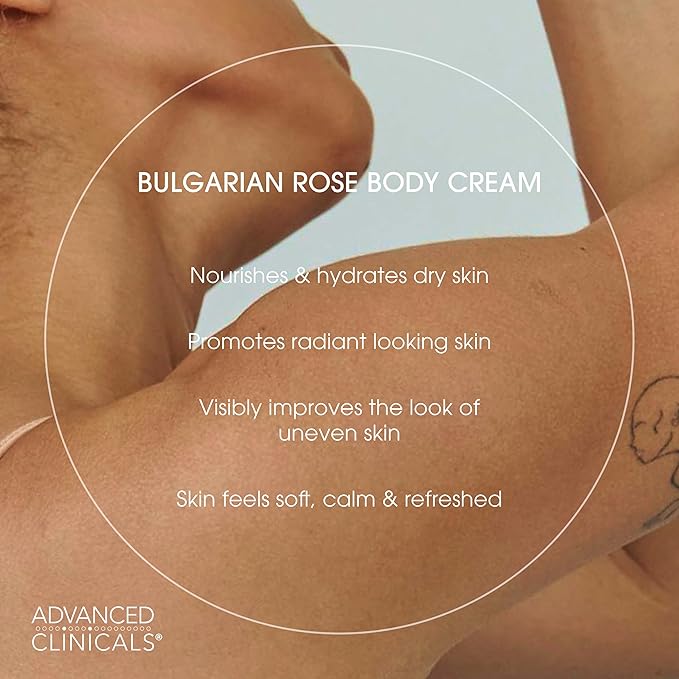 Advanced Clinicals Bulgarian Rose Lotion For Women | Rose Scented Vitamin C Body Lotion Cream | Anti Aging Vitamin E Moisturizer Body Butter Improves Look Of Sagging Dry Skin & Texture, 16 Oz, 2-Pack-FemmiqueWomen