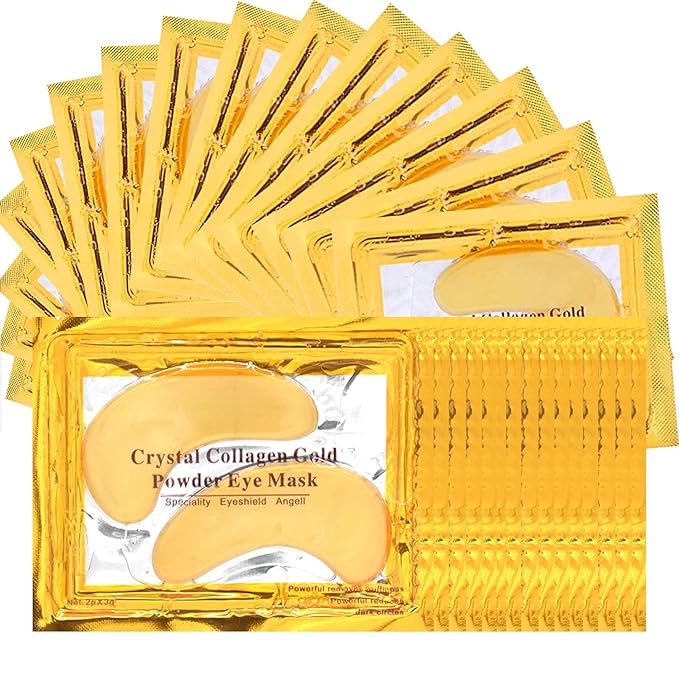 30 PCS Under Eye Collagen Patches,Crystal Pink Collagen Lip Masks，Gold Moisturizing Under Eye Mask，moisturizing skin, anti-chapping and anti-aging.…-FemmiqueWomen