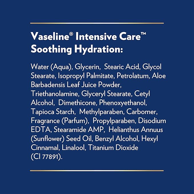 Vaseline Intensive Care Body Lotion for Dry Skin Soothing Hydration Lotion Made with Ultra-Hydrating Lipids + 1% Aloe Vera Extract to Refresh Dehydrated Skin 20.3 oz, Pack of 3 (packaging May Vary)-FemmiqueWomen