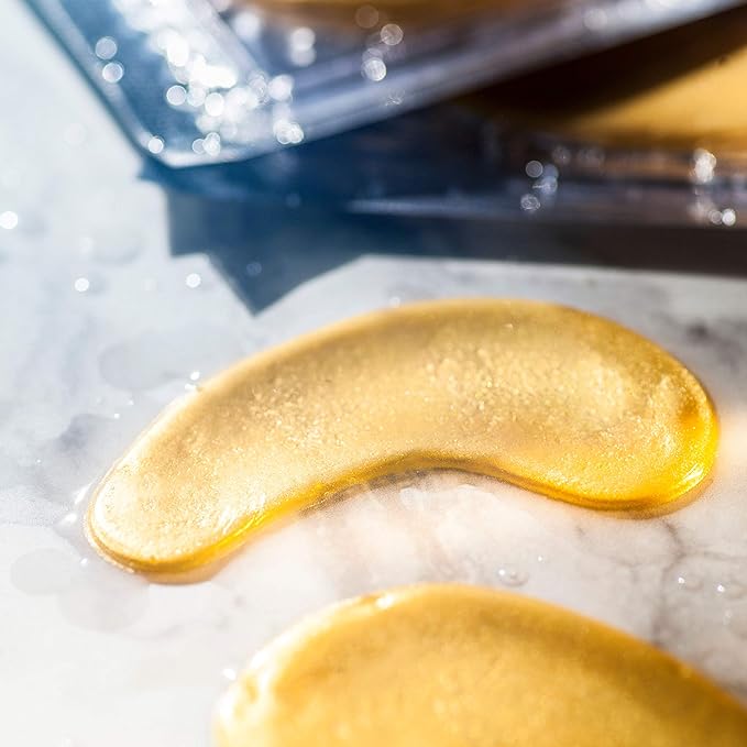 24k Gold Collagen Eye Mask: Hydrogel Under Eye Patches with Collagen & Hyaluronic Acid - Hydrating Under Eye Mask for Dark Circles, Puffy Eyes, & Under Eye Bags - Cooling Gel Treatment Pads - 15 Pairs-FemmiqueWomen
