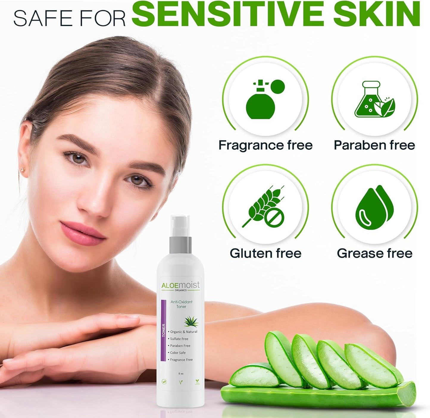 Green Tea Toner for Face: Pore Minimizing, pH Balancing & Hydrating Facial Toner for Aging Skin with Calming Aloe Vera & Antioxidant Green Tea Skincare for Women Dry, Oily, Acne Prone & Sensitive Skin-FemmiqueWomen