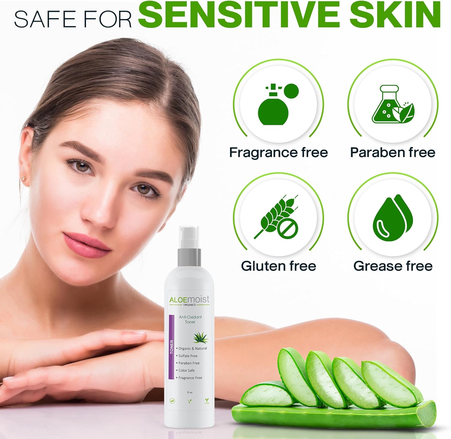 Green Tea Toner for Face: Pore Minimizing, pH Balancing & Hydrating Facial Toner for Aging Skin with Calming Aloe Vera & Antioxidant Green Tea Skincare for Women Dry, Oily, Acne Prone & Sensitive Skin-FemmiqueWomen