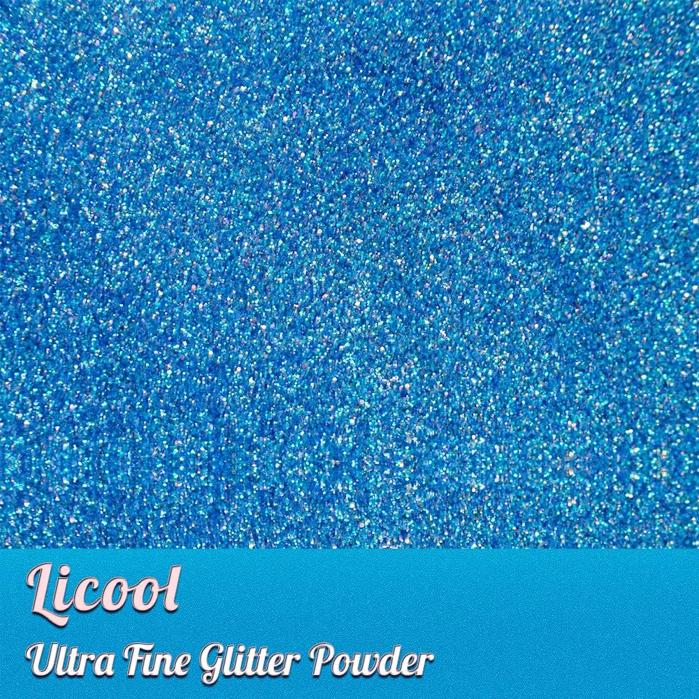 100g/3.5oz Pack Iridescent Rainbow Fine Glitter for DIY Craft, Epoxy Resin, Tumblers, Festival Decoration, Makeup, Body, Eye, Nail Art (Iridescent Magic Blue)-FemmiqueWomen