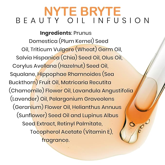 Skinsations - Retinol Face Oil Infusion - NYTE BRYTE - Anti-Aging, Collagen Boosting, Antioxidant Protection, Skin Care - Retinol, Plum Kernel Oil, Sea Buckthorn, Wheat Germ Oil, Vitamin A, Vitamin E-FemmiqueWomen