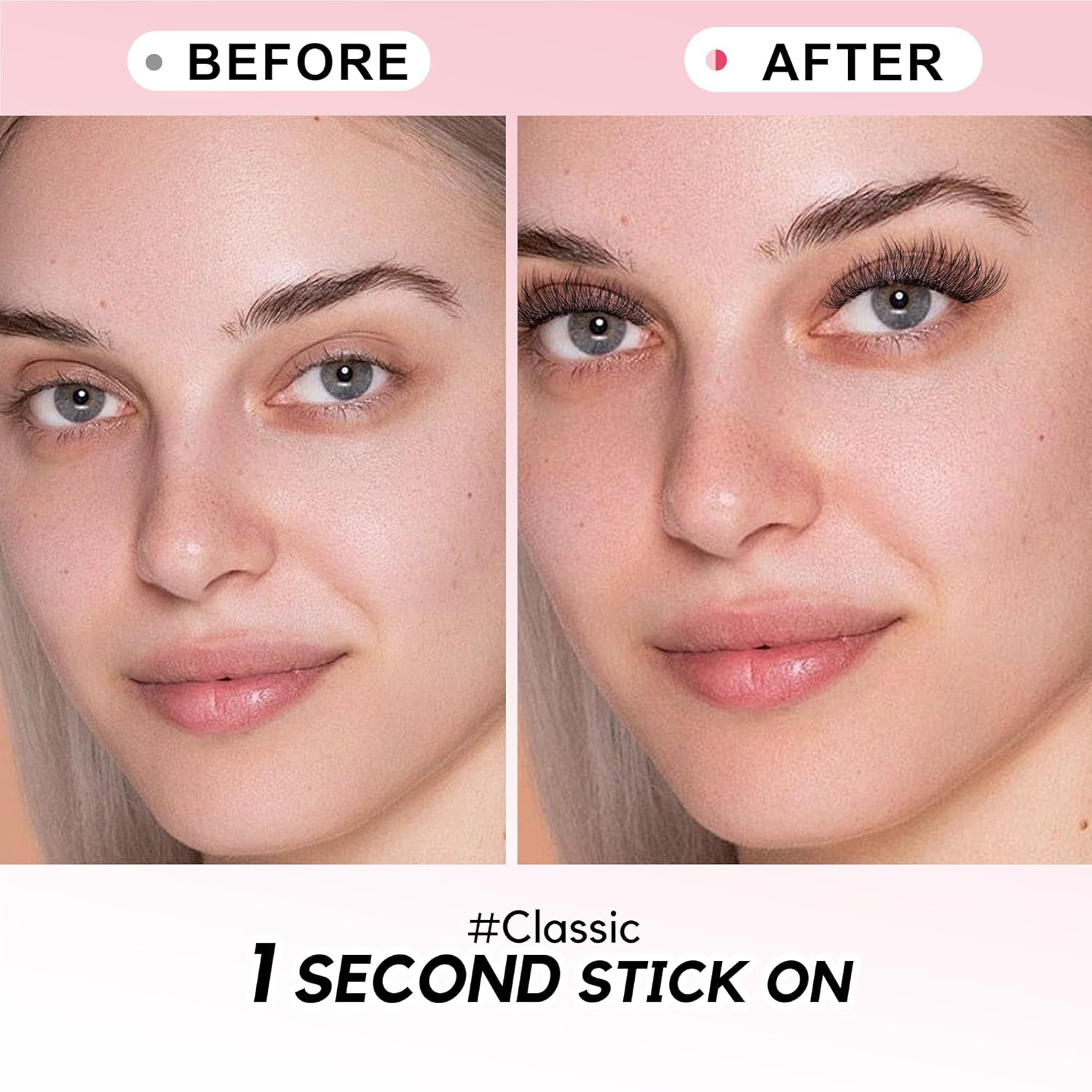 GAQQI Self Adhesive Eyelash Clusters, Volume No Glue Lashes 10-16mm, No Band Self Adhesive Lash Clusters 120pcs, Press On Lashes Invisible Band, With Lash Tweezer (CLASSIC)-FemmiqueWomen