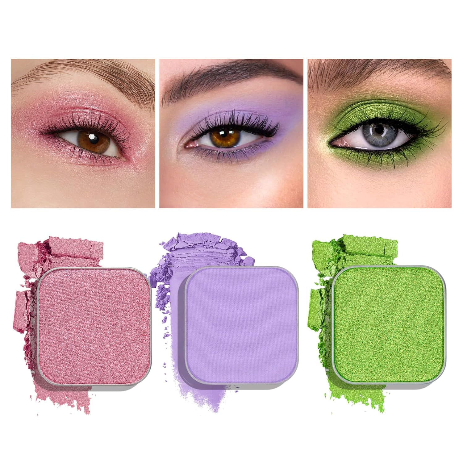 3-Color Eyeshadow Combo Pack – Matte & Shimmer Neutral Shades,Powder, Highly Pigmented, Long-Lasting, Refills Pans for Custom Magnetic Palette-FemmiqueWomen